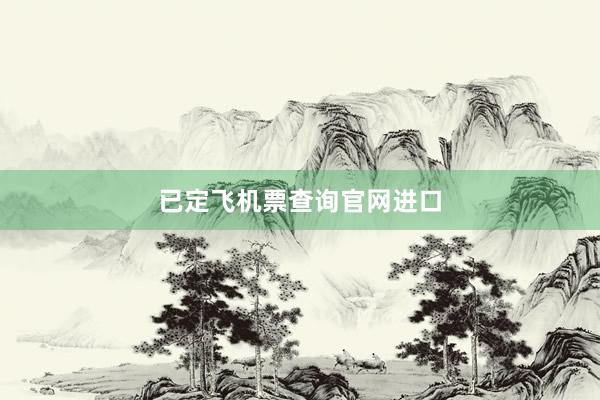 已定飞机票查询官网进口