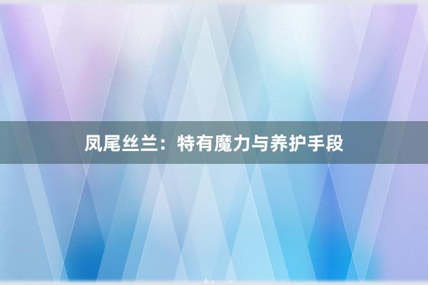 凤尾丝兰：特有魔力与养护手段